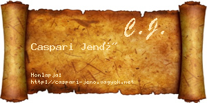 Caspari Jenő névjegykártya